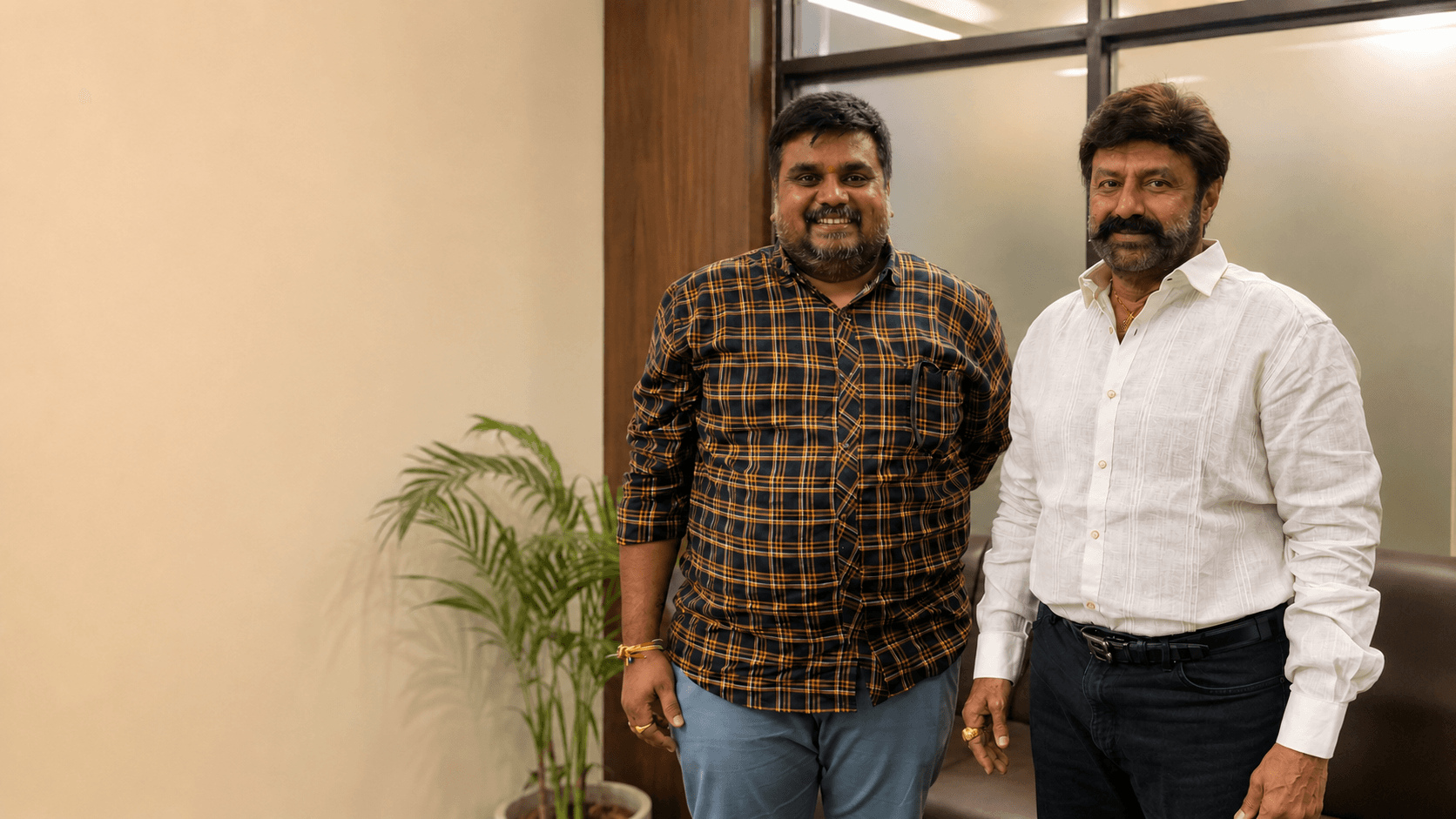Keshaboina Arun Yadav with actor Nandamuri Balakrishna